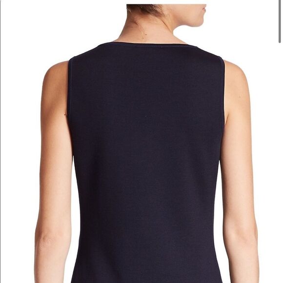 St.John Caviar Knit Tank Top XL Navy Wool&Rayon Mix - Picture 4 of 10
